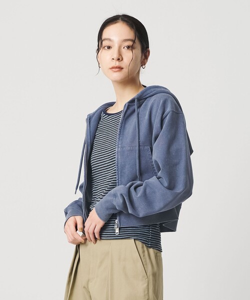 コットン ショートフロントジップパーカー（パーカー）｜BEAUTY&YOUTH