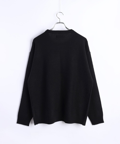 WESTSEA(ウエストシー)の「オーバーサイズ ラメニット クルー(ニット/セーター・メンズ・ブラック×ブラック/ブラック×シルバー・M/L)」の4枚目の写真