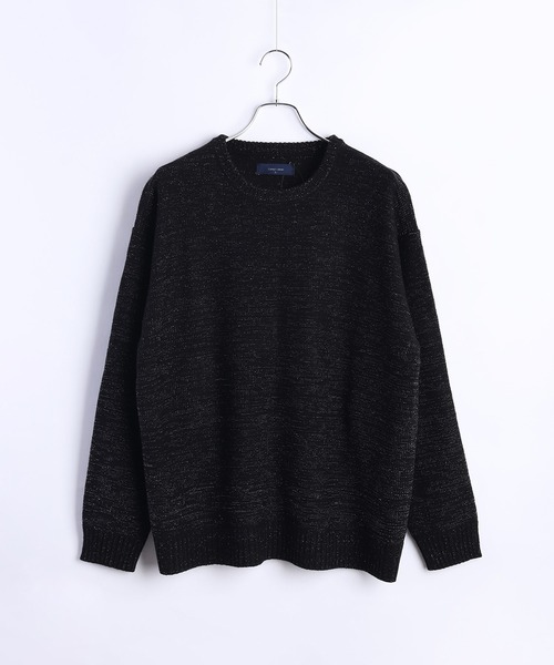 WESTSEA(ウエストシー)の「オーバーサイズ ラメニット クルー(ニット/セーター・メンズ・ブラック×ブラック/ブラック×シルバー・M/L)」の7枚目の写真