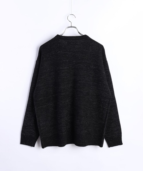 WESTSEA(ウエストシー)の「オーバーサイズ ラメニット クルー(ニット/セーター・メンズ・ブラック×ブラック/ブラック×シルバー・M/L)」の8枚目の写真