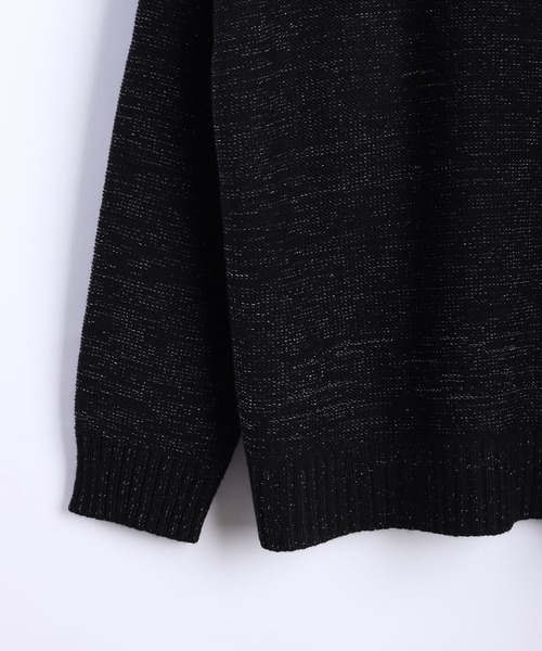 WESTSEA(ウエストシー)の「オーバーサイズ ラメニット クルー(ニット/セーター・メンズ・ブラック×ブラック/ブラック×シルバー・M/L)」の12枚目の写真