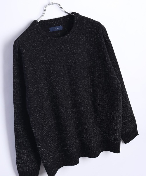 WESTSEA(ウエストシー)の「オーバーサイズ ラメニット クルー(ニット/セーター・メンズ・ブラック×ブラック/ブラック×シルバー・M/L)」の9枚目の写真