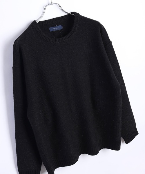 WESTSEA(ウエストシー)の「オーバーサイズ ラメニット クルー(ニット/セーター・メンズ・ブラック×ブラック/ブラック×シルバー・M/L)」の5枚目の写真