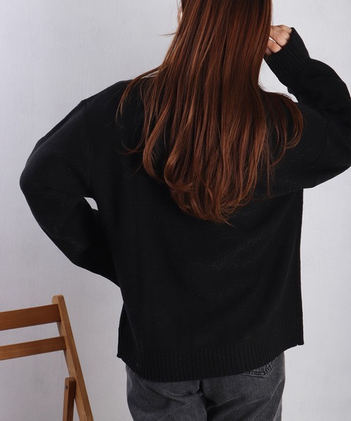 WESTSEA(ウエストシー)の「オーバーサイズ ラメニット クルー(ニット/セーター・メンズ・ブラック×ブラック/ブラック×シルバー・M/L)」の15枚目の写真