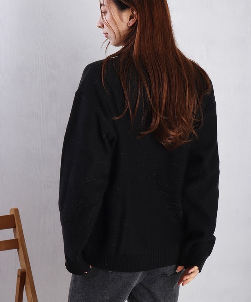 WESTSEA(ウエストシー)の「オーバーサイズ ラメニット クルー(ニット/セーター・メンズ・ブラック×ブラック/ブラック×シルバー・M/L)」の17枚目の写真