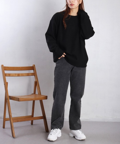 WESTSEA(ウエストシー)の「オーバーサイズ ラメニット クルー(ニット/セーター・メンズ・ブラック×ブラック/ブラック×シルバー・M/L)」の19枚目の写真