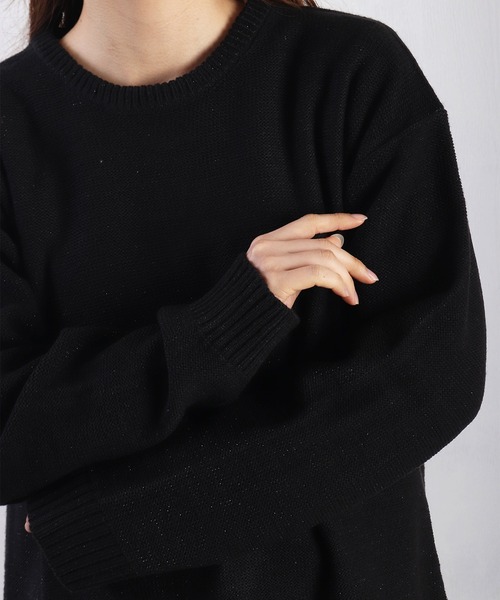 WESTSEA(ウエストシー)の「オーバーサイズ ラメニット クルー(ニット/セーター・メンズ・ブラック×ブラック/ブラック×シルバー・M/L)」の18枚目の写真
