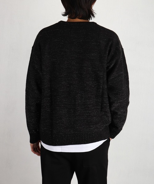 WESTSEA(ウエストシー)の「オーバーサイズ ラメニット クルー(ニット/セーター・メンズ・ブラック×ブラック/ブラック×シルバー・M/L)」の22枚目の写真