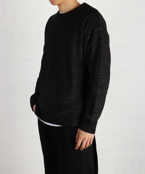 WESTSEA(ウエストシー)の「オーバーサイズ ラメニット クルー(ニット/セーター・メンズ・ブラック×ブラック/ブラック×シルバー・M/L)」の21枚目の写真