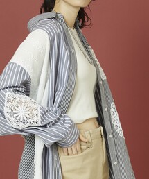 Freada/フリーダ ストライプレースシャツ