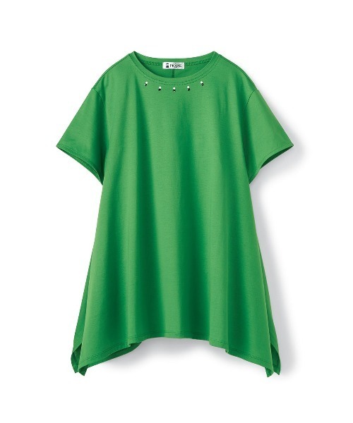 STUDIO PICONE(スタジオピッコーネ)の「イレギュラー冷感Tシャツ(Tシャツ/カットソー・レディース・グリーン/ライトオレンジ系/ネイビー/ホワイト・LL/M/L)」の18枚目の写真
