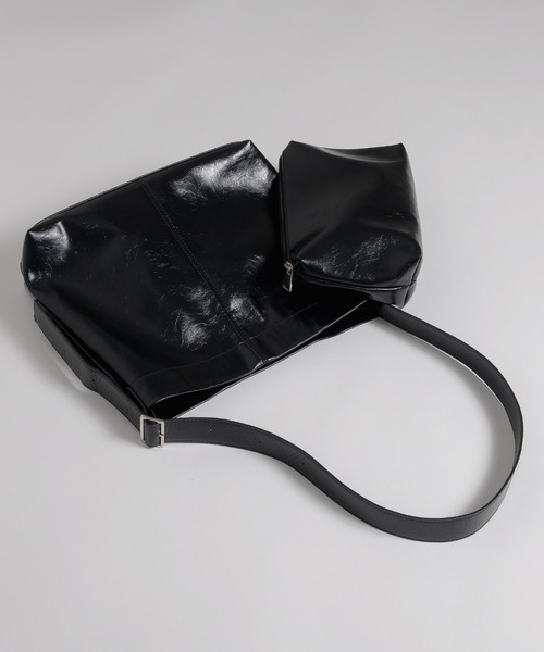 セール】synthetic leather shoulder bag / ポーチ付き合皮ショルダー