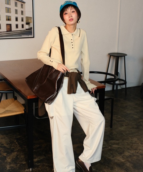 MUHET(ミュエータ)の「synthetic leather shoulder bag / ポーチ付き合皮ショルダーバッグ(ショルダーバッグ・レディース・ブラック/ブラウン・FREE)」の15枚目の写真