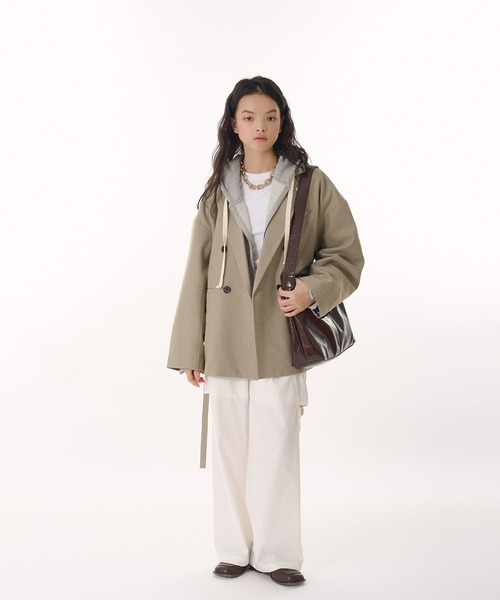 MUHET(ミュエータ)の「synthetic leather shoulder bag / ポーチ付き合皮ショルダーバッグ(ショルダーバッグ・レディース・ブラック/ブラウン・FREE)」の12枚目の写真