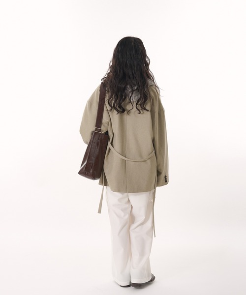 MUHET(ミュエータ)の「synthetic leather shoulder bag / ポーチ付き合皮ショルダーバッグ(ショルダーバッグ・レディース・ブラック/ブラウン・FREE)」の14枚目の写真