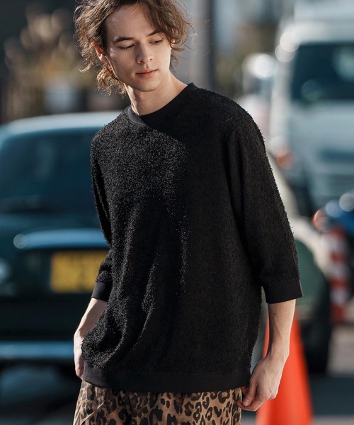 msw1643- ラグニット7分袖スウェットT（スウェット）｜CAMBIO