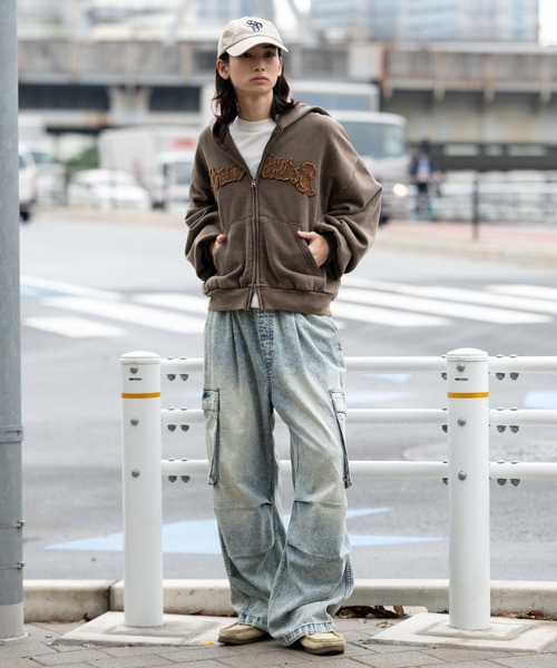 WEGO（ウィゴー）の「WEGO/デニムイージーカーゴパンツ（カーゴパンツ・メンズ・コバルトブルー/ブラック系2/ブラック系3/スカイブルー/ライトインディゴブルー・SMALL/MEDIUM/LARGE）」の18枚目の写真