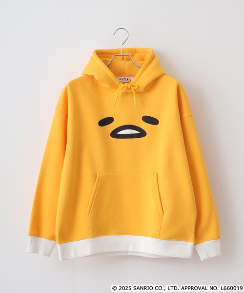 sanrio（サンリオ）の「ぐでたま裏起毛ビッグシルエットなりきりプリントプルパーカー（パーカー・メンズ・ライトオレンジ系・L/M/LL）」の2枚目の写真