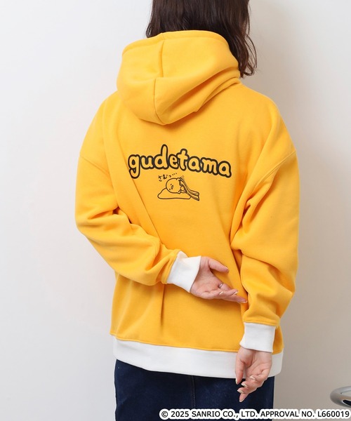 sanrio（サンリオ）の「ぐでたま裏起毛ビッグシルエットなりきりプリントプルパーカー（パーカー・メンズ・ライトオレンジ系・L/M/LL）」の14枚目の写真
