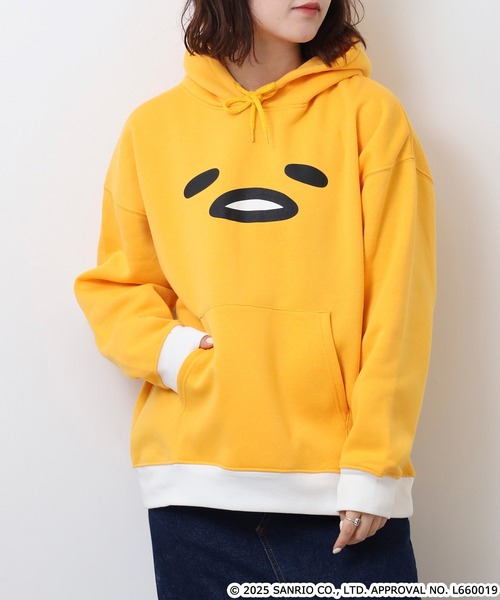 sanrio（サンリオ）の「ぐでたま裏起毛ビッグシルエットなりきりプリントプルパーカー（パーカー・メンズ・ライトオレンジ系・L/M/LL）」の11枚目の写真