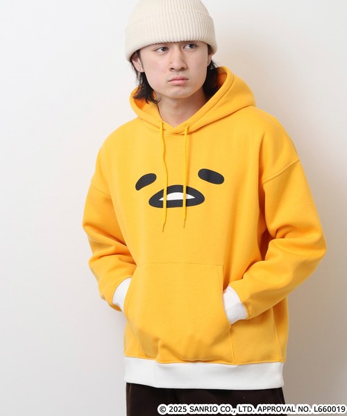 sanrio（サンリオ）の「ぐでたま裏起毛ビッグシルエットなりきりプリントプルパーカー（パーカー・メンズ・ライトオレンジ系・L/M/LL）」の18枚目の写真