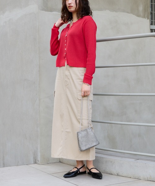 COLONY 2139（コロニートゥーワンスリーナイン）の「シアーリブカーディガン（カーディガン/ボレロ・レディース・レッド/グレー/ブラック/ベージュ/ブラウン/ピンク/ミント/イエロー/オレンジ・FREE）」の18枚目の写真