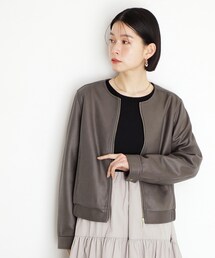 ノーカラーブルゾン