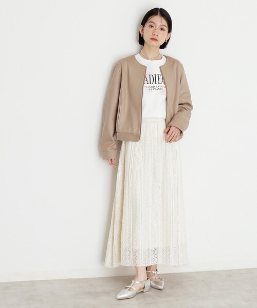 THE SHOP TK (ザ ショップ ティーケー )の「ノーカラーブルゾン(ブルゾン・レディース・ベージュ/スミクロ・12/13)」の9枚目の写真