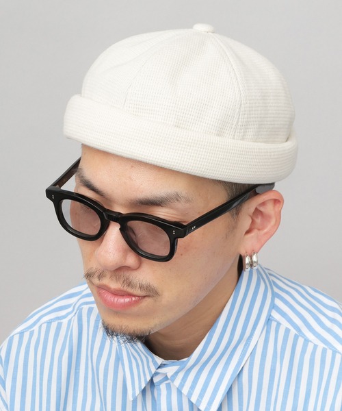 A.M.S.（エーエムエス）の「サーマル ロールキャップ（フィッシャーマンキャップ）（キャップ・メンズ・オフホワイト/ブラック/ライトグレー・FREE）」の2枚目の写真