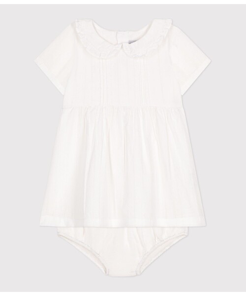 PETIT BATEAU(プチバトー)の「半袖ワンピース&ブルマセット(ワンピース・キッズ・ホワイト・12MONTH/18MONTH/24MONTH/36MONTH)」の5枚目の写真