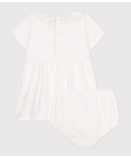 PETIT BATEAU(プチバトー)の「半袖ワンピース&ブルマセット(ワンピース・キッズ・ホワイト・12MONTH/18MONTH/24MONTH/36MONTH)」の6枚目の写真