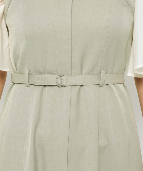 mysty woman（ミスティウーマン）の「［追加1］フレアスリーブドッキングワンピース  328280（ワンピース・レディース・ベージュ/ダークブラウン/チャコールグレー・FREE）」の17枚目の写真