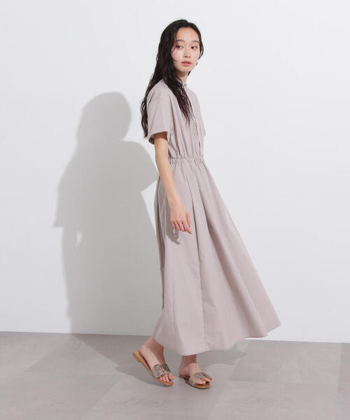 N.(N. Natural Beauty Basic)(エヌエヌナチュラルビューティーベーシック)の「バンドカラーシャツワンピース(シャツワンピース・レディース・ブラウン/グレイッシュベージュ/ブルー・MEDIUM)」の12枚目の写真