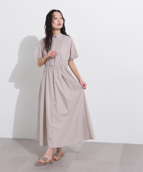 N.(N. Natural Beauty Basic)(エヌエヌナチュラルビューティーベーシック)の「バンドカラーシャツワンピース(シャツワンピース・レディース・ブラウン/グレイッシュベージュ/ブルー・MEDIUM)」の15枚目の写真