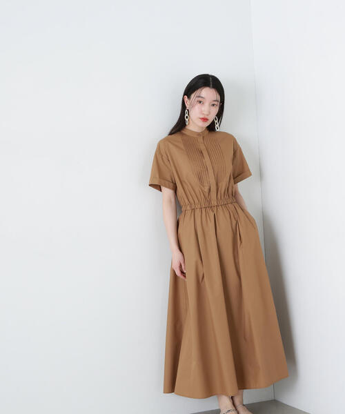 N.(N. Natural Beauty Basic)(エヌエヌナチュラルビューティーベーシック)の「バンドカラーシャツワンピース(シャツワンピース・レディース・ブラウン/グレイッシュベージュ/ブルー・MEDIUM)」の18枚目の写真