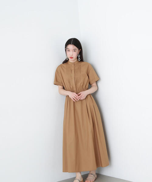 N.(N. Natural Beauty Basic)(エヌエヌナチュラルビューティーベーシック)の「バンドカラーシャツワンピース(シャツワンピース・レディース・ブラウン/グレイッシュベージュ/ブルー・MEDIUM)」の19枚目の写真