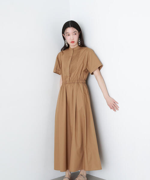 N.(N. Natural Beauty Basic)(エヌエヌナチュラルビューティーベーシック)の「バンドカラーシャツワンピース(シャツワンピース・レディース・ブラウン/グレイッシュベージュ/ブルー・MEDIUM)」の21枚目の写真