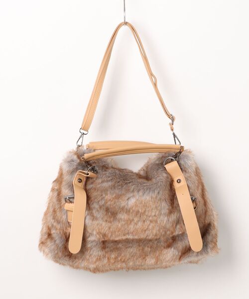 UP START（アップスタート）の「【LAMPOON】フェイクファー２WAYバッグ（ショルダーバッグ・レディース・ブラウン・FREE）」の7枚目の写真