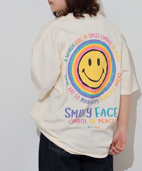 FUNALIVE（ファンアライブ）の「SMILEY FACEオーバーサイズ  ヘビーウエイト半袖Tシャツ（Tシャツ/カットソー・メンズ・ミント/ネイビー/ブラック/スミクロ/ホワイト/レモンイエロー/ダークグリーン/オフホワイト・M/L/LL）」の3枚目の写真