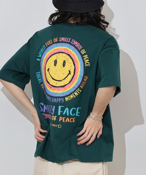 FUNALIVE（ファンアライブ）の「SMILEY FACEオーバーサイズ  ヘビーウエイト半袖Tシャツ（Tシャツ/カットソー・メンズ・ミント/ネイビー/ブラック/スミクロ/ホワイト/レモンイエロー/ダークグリーン/オフホワイト・M/L/LL）」の6枚目の写真