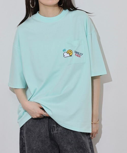 FUNALIVE（ファンアライブ）の「SMILEY FACEオーバーサイズ  ヘビーウエイト半袖Tシャツ（Tシャツ/カットソー・メンズ・ミント/ネイビー/ブラック/スミクロ/ホワイト/レモンイエロー/ダークグリーン/オフホワイト・M/L/LL）」の10枚目の写真