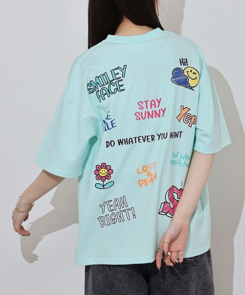 FUNALIVE（ファンアライブ）の「SMILEY FACEオーバーサイズ  ヘビーウエイト半袖Tシャツ（Tシャツ/カットソー・メンズ・ミント/ネイビー/ブラック/スミクロ/ホワイト/レモンイエロー/ダークグリーン/オフホワイト・M/L/LL）」の11枚目の写真