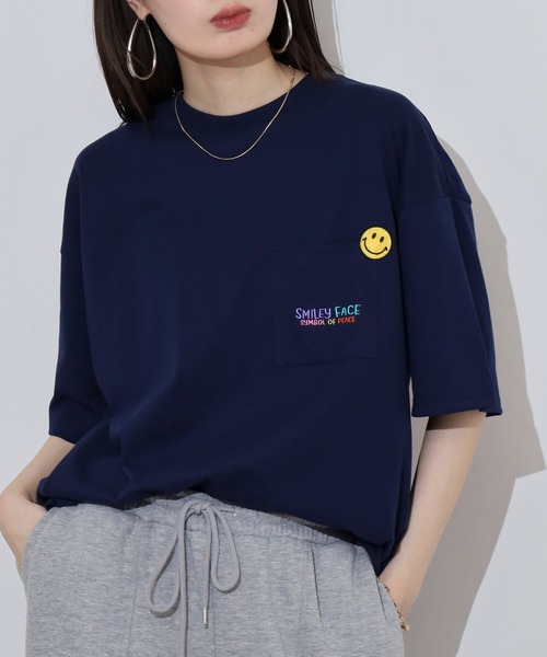 FUNALIVE（ファンアライブ）の「SMILEY FACEオーバーサイズ  ヘビーウエイト半袖Tシャツ（Tシャツ/カットソー・メンズ・ミント/ネイビー/ブラック/スミクロ/ホワイト/レモンイエロー/ダークグリーン/オフホワイト・M/L/LL）」の16枚目の写真