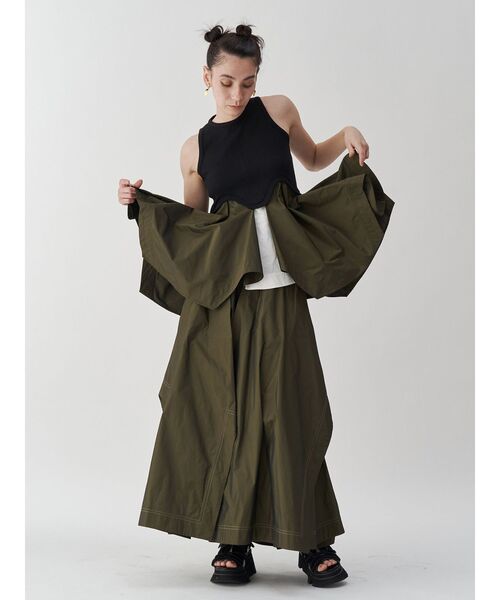 UN3D.（アンスリード）の「IRREGULAR HEM SK / イレギュラーヘムスカート（スカート・レディース・ブラック/ベージュ/カーキ・38/36）」の9枚目の写真