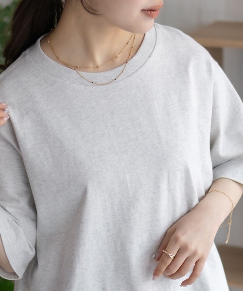 NAVY(ネイビー)の「【 綿 100% 】NAVY 裾リブTシャツ(Tシャツ/カットソー・レディース・オートミール/チャコール/ベージュ/レッド系・M/L)」の10枚目の写真