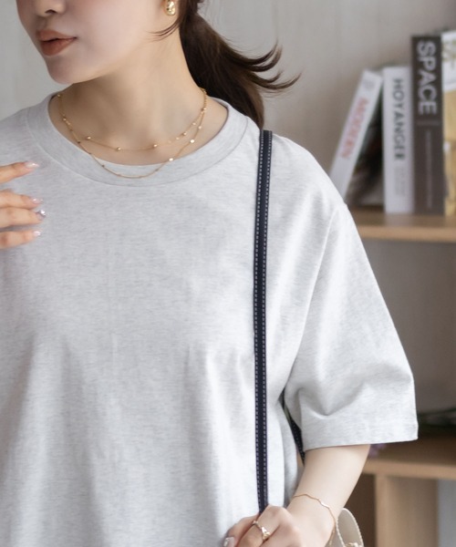 NAVY(ネイビー)の「【 綿 100% 】NAVY 裾リブTシャツ(Tシャツ/カットソー・レディース・オートミール/チャコール/ベージュ/レッド系・M/L)」の8枚目の写真
