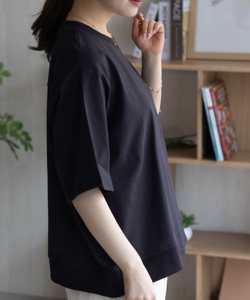NAVY(ネイビー)の「【 綿 100% 】NAVY 裾リブTシャツ(Tシャツ/カットソー・レディース・オートミール/チャコール/ベージュ/レッド系・M/L)」の15枚目の写真