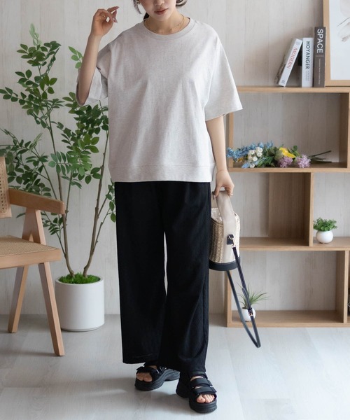 NAVY(ネイビー)の「【 綿 100% 】NAVY 裾リブTシャツ(Tシャツ/カットソー・レディース・オートミール/チャコール/ベージュ/レッド系・M/L)」の5枚目の写真
