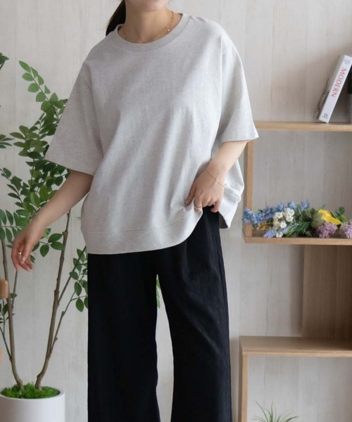 NAVY(ネイビー)の「【 綿 100% 】NAVY 裾リブTシャツ(Tシャツ/カットソー・レディース・オートミール/チャコール/ベージュ/レッド系・M/L)」の6枚目の写真