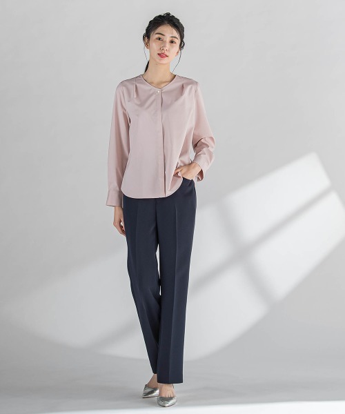 la.f…(ラエフ)の「セラテリーダブルクロスセミフレアパンツ≪洗濯機で洗える≫(スラックス・レディース・ネイビー/ベージュ・9号/11号/7号)」の20枚目の写真